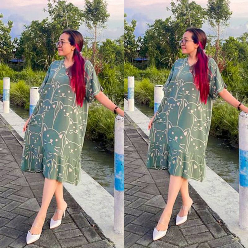 Daster Dress Meong / Daster Rayon/ Daster Rayon Canda / Daster Busui / Daster Rayon / Daster Rayon m