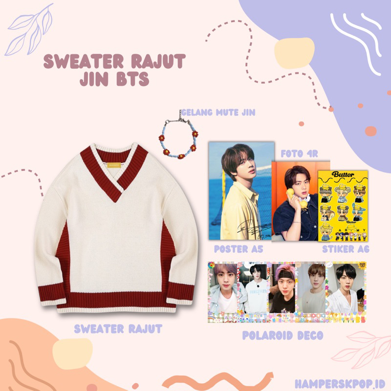 SWEATER CARDIGAN RAJUT / MAIN BOOTH / MAINBOOTH JIN RUN BTS / SWEATER KPOP / BTS KPOP /HAMPERSKPOP.I