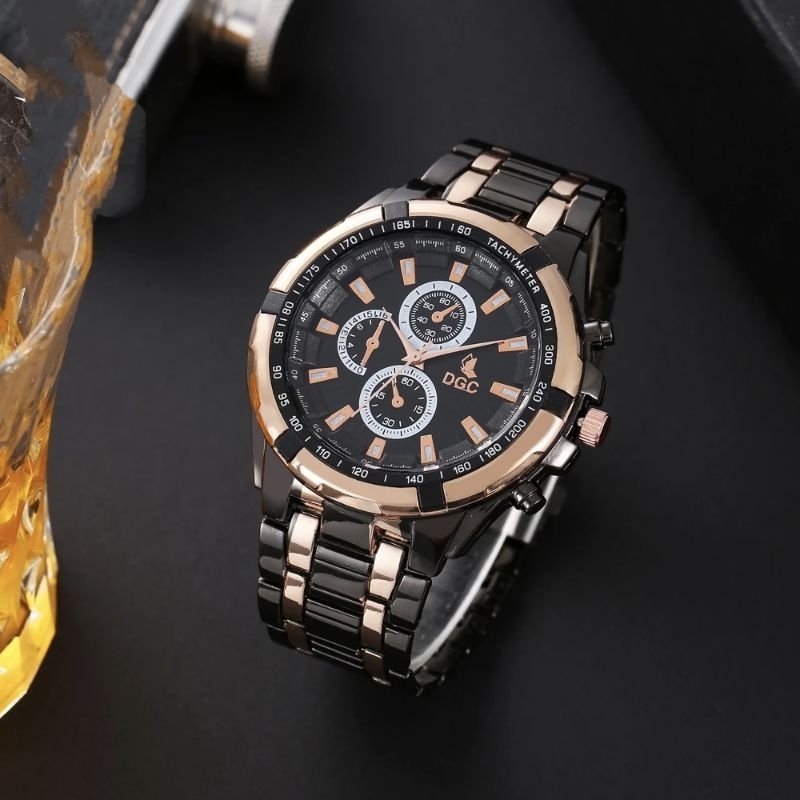 JAM TANGAN PRIA RANTAI SPORT HITAM / JAM TANGAN DEWASA RANTAI HITAM