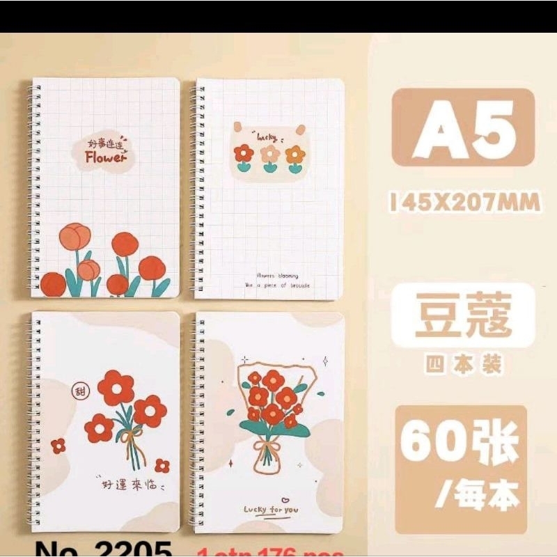 

Notebook A5 buku spiral isi 60 lembar