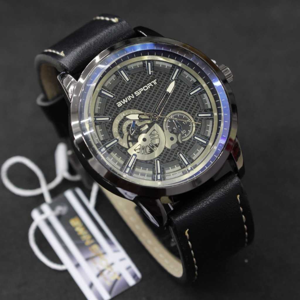 JAM TANGAN BWIN SPORT TYPE B164//JAM TANGAN ANALOG//JAM TANGAN PRIA TERBARU//STRAP KULIT