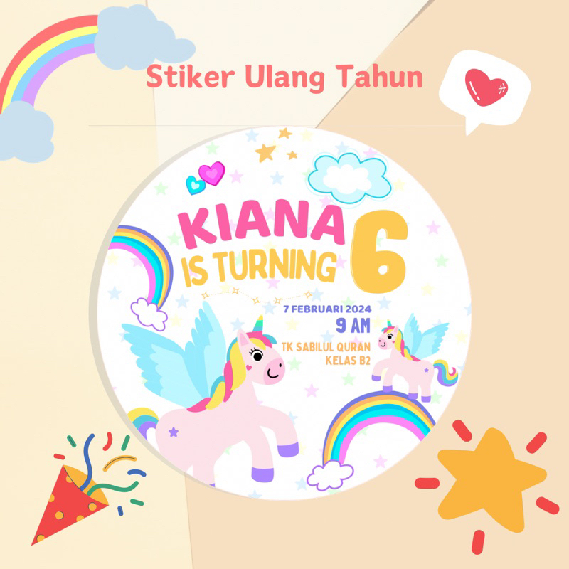 

Stiker Ulang Tahun Anak Bentuk Bulat - Desain Lucu