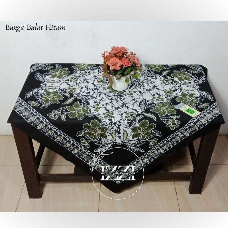 TAPLAK MEJA TAMU_TAPLAK MEJA BATIK PEKALONGAN_TAPLAK PERSEGI_ MOTIF BUNGA BULAT