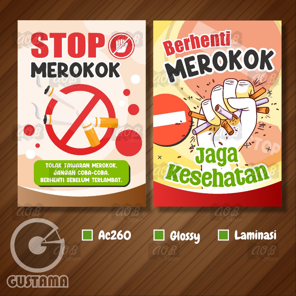

Poster Stop Merokok Berhenti Merokok, Laminasi A3