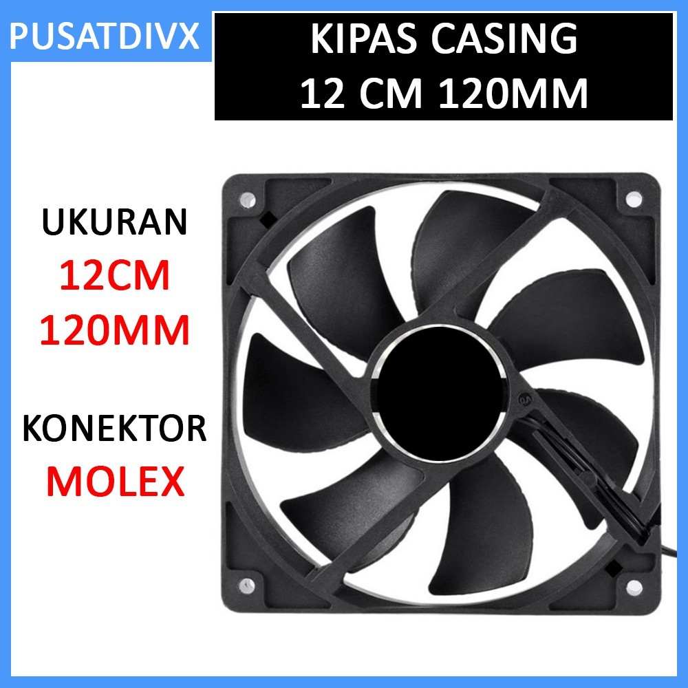 SANJI KIPAS CASING 12CM 120MM FAN CASE COOLING COOLER DESKTOP PC MOLEX