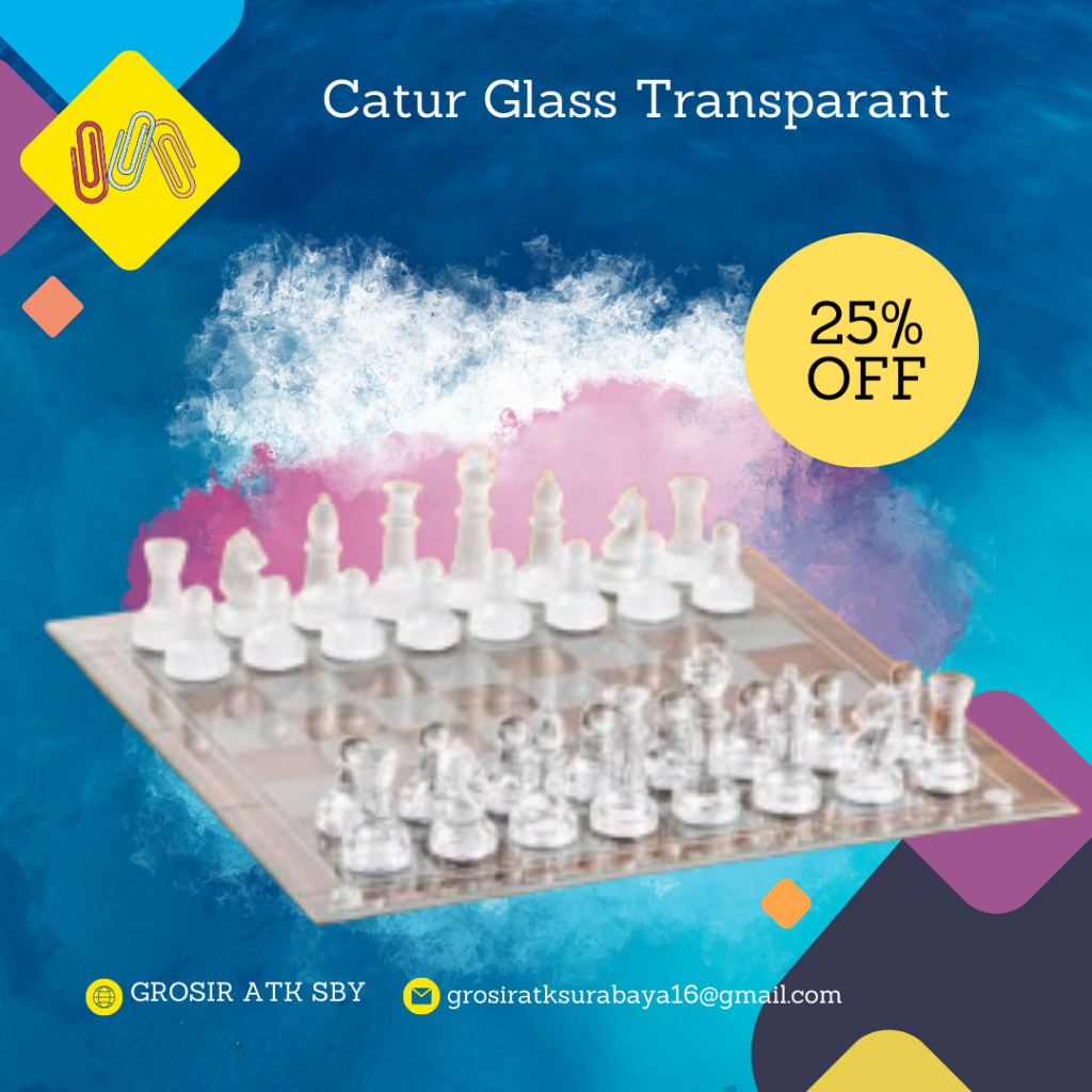 Catur Chess Glass Kaca Transparant