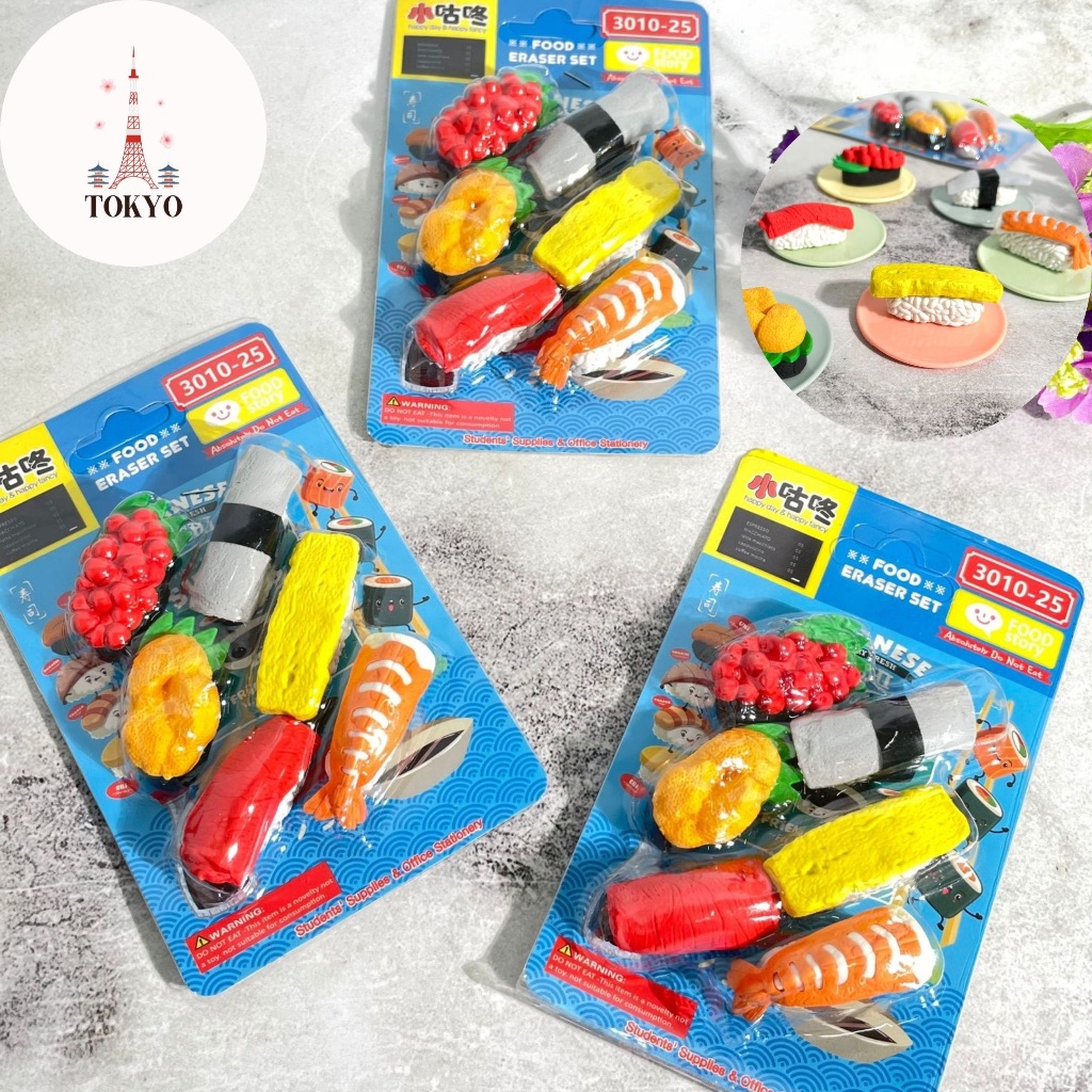 

Penghapus Papan Sushi Cover 1 Set 3010-25 Food Miniatur Eraser Stationery