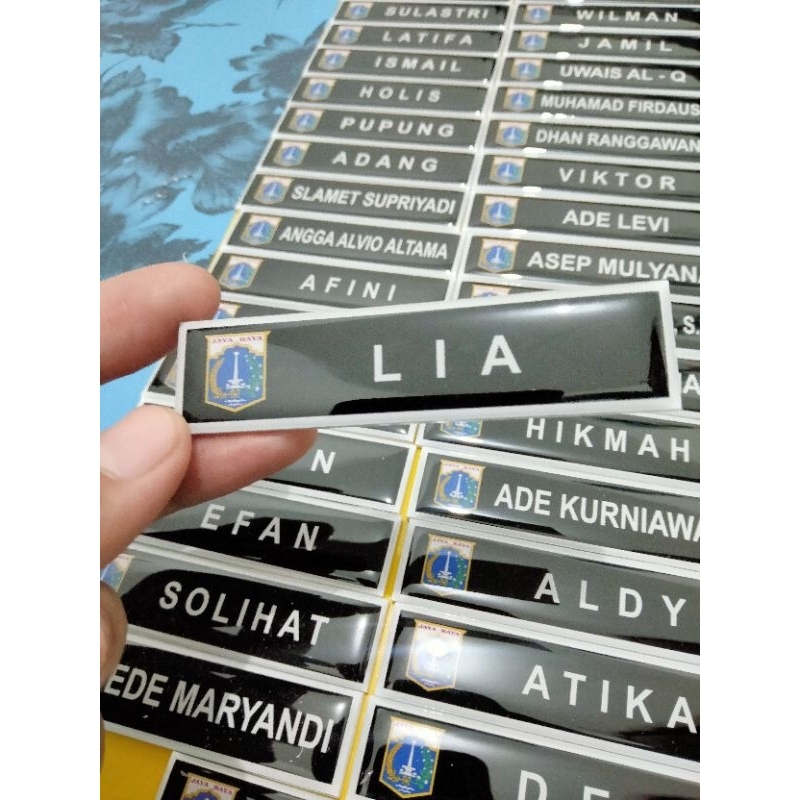 

name tag costum nama dada murah pake logo