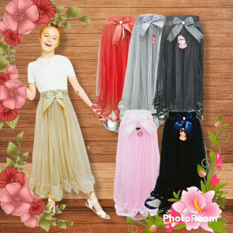 Rok tutu anak Perempuan model Amel panjang/rok tile/rok tutu/rok tutu dot usia 1-12th