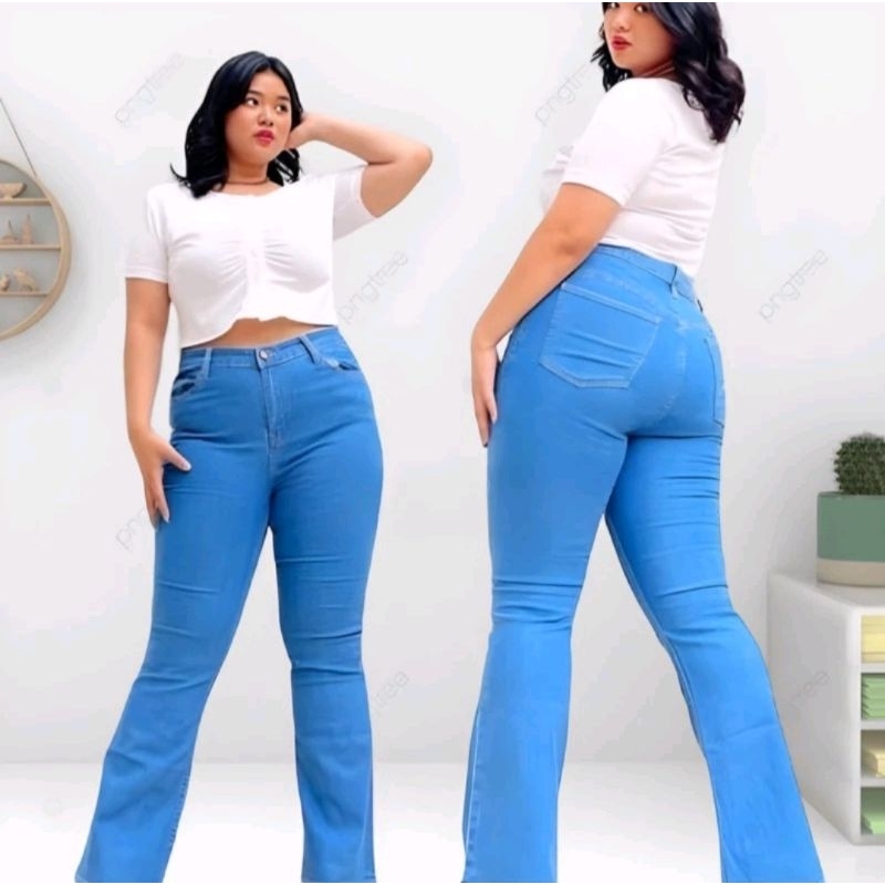 RA JEANS - RHIGHWAIST CUTBRAY JEANS JUMBO SIZE 35-38