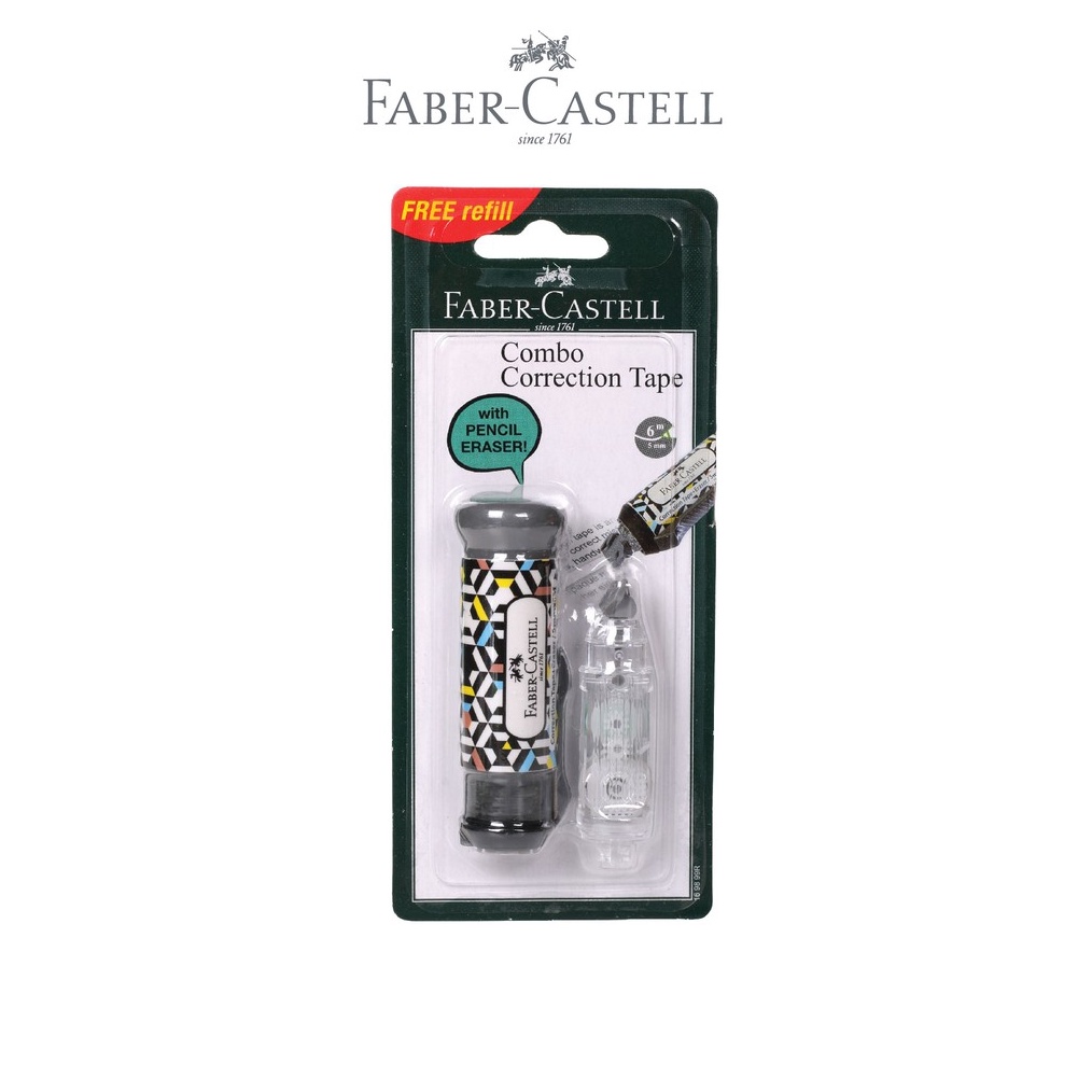 

ART W96R FaberCastell Combo Correction Tape Black Hexagon 1 Refill