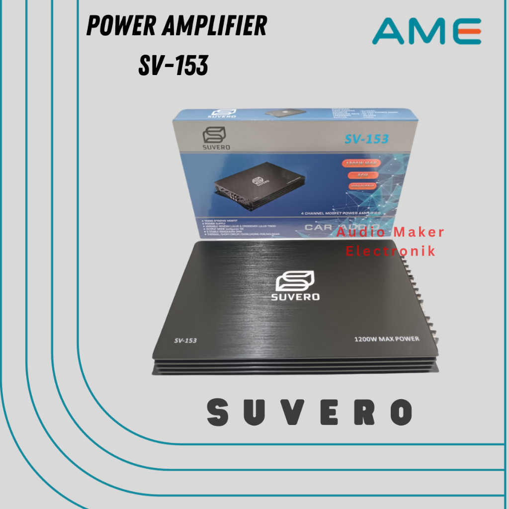 Power Amplifier 4 Channel Suvero SV-153 - Power Amplifier Mobil 4CH Class AB