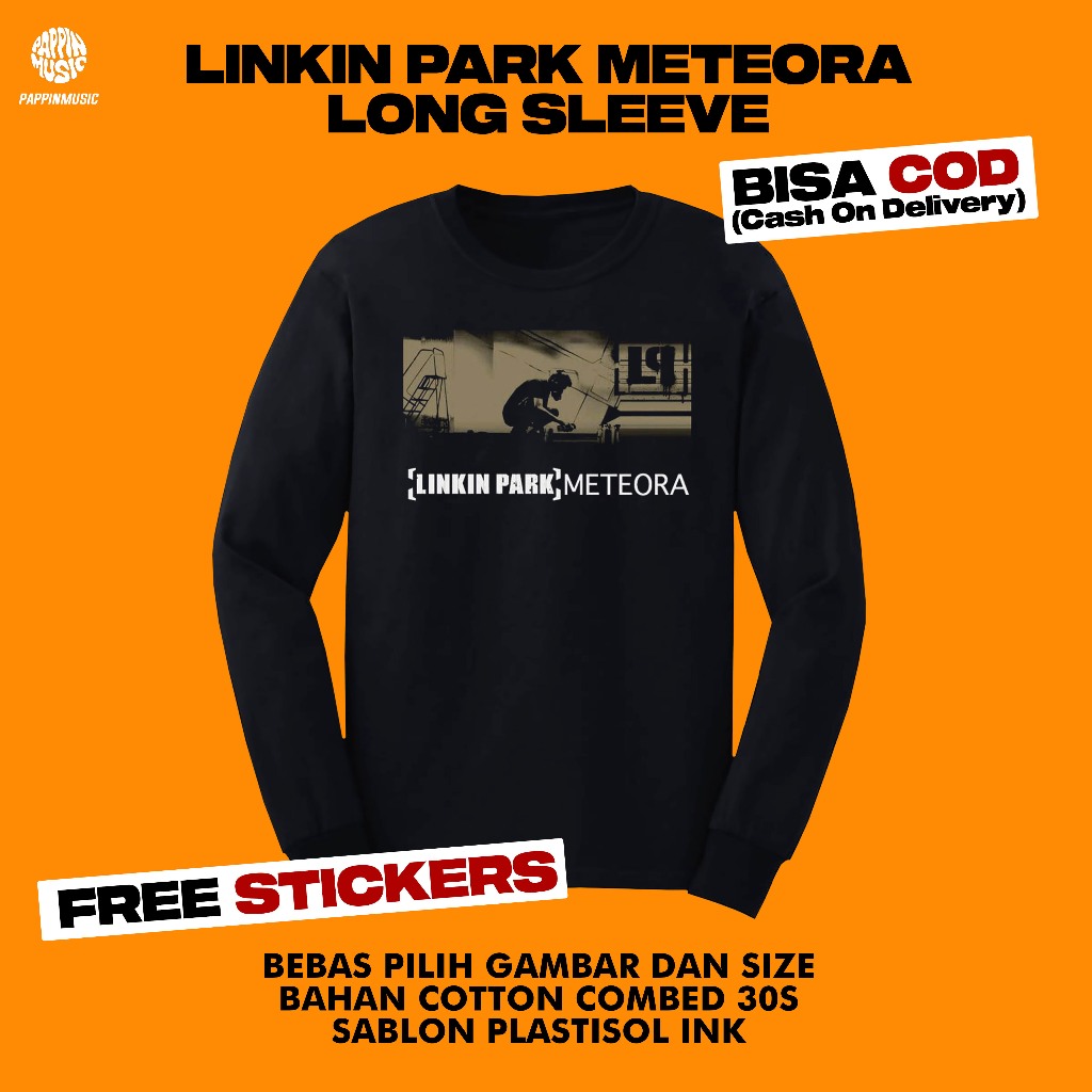 Kaos Linkin Park Meteora tshirt , kaos BAND, KAOS MUSIK, KAOS linkin park --SABLON PLASTISOL- Kaos Band Punk, baju linkin park Lengan panjang