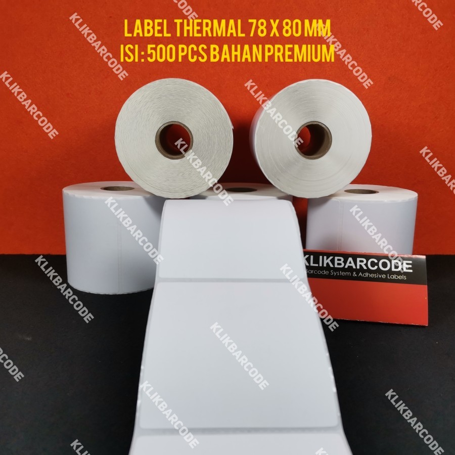 

Label Stiker barcode Thermal 78x80mm 1Line 500pcs Gap 3mm,Core 1
