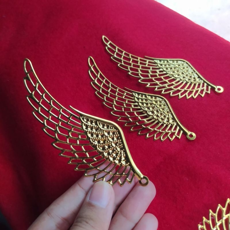 ORNAMEN EMAS SAYAP UKURAN BESAR | LEMPENGAN EMAS HIASAN GOLD