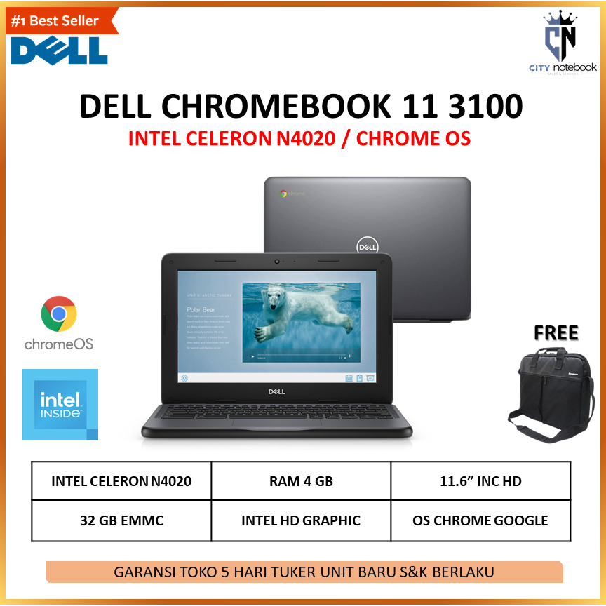 DELL CHROMEBOOK 11 3100 N4020 4GB 32GB CHROME OS 11.6