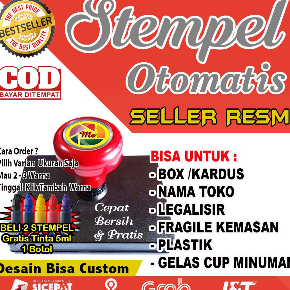 

ART P69W Stempel Jumbo Stempel Kardus Legalisir Fragile Plastik Gelas Plastik Cup