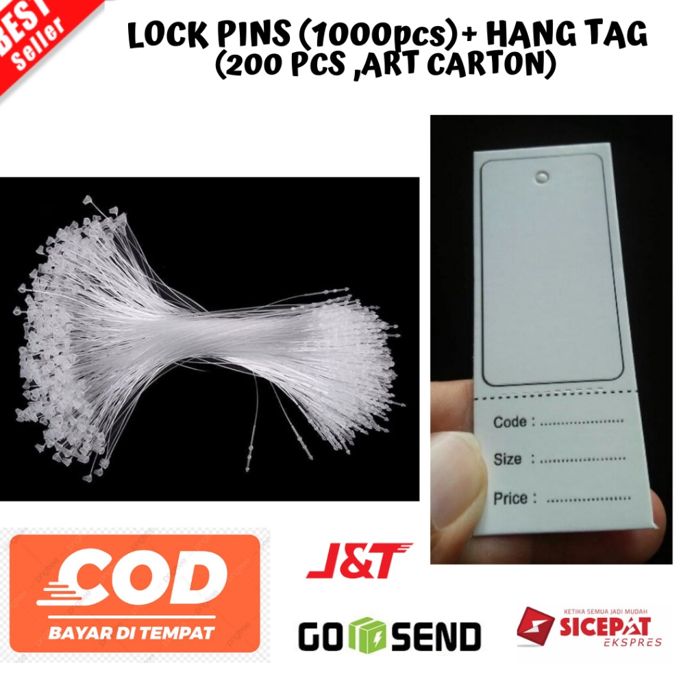 

ART I48G BAYAR DI TEMPAT Paket 1 LOCK PINS 1 PCS HANG TAG 2 PCS bahan ART CARTON LOOP PINS TALI HANG TAG TALI BAJU Putih hitam HENGTEG POLOS PRICE TAG LABELHARGA LEBEL KERTAS LABEL BAJU