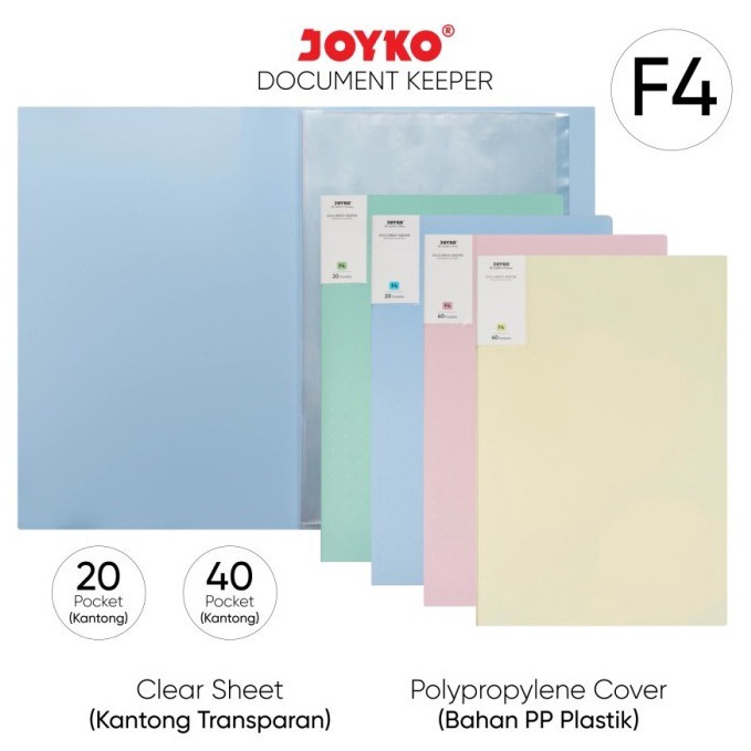 

ART O38L Document Keeper Joyko F4 4 Pocket Clear Holder Map File Dokumen