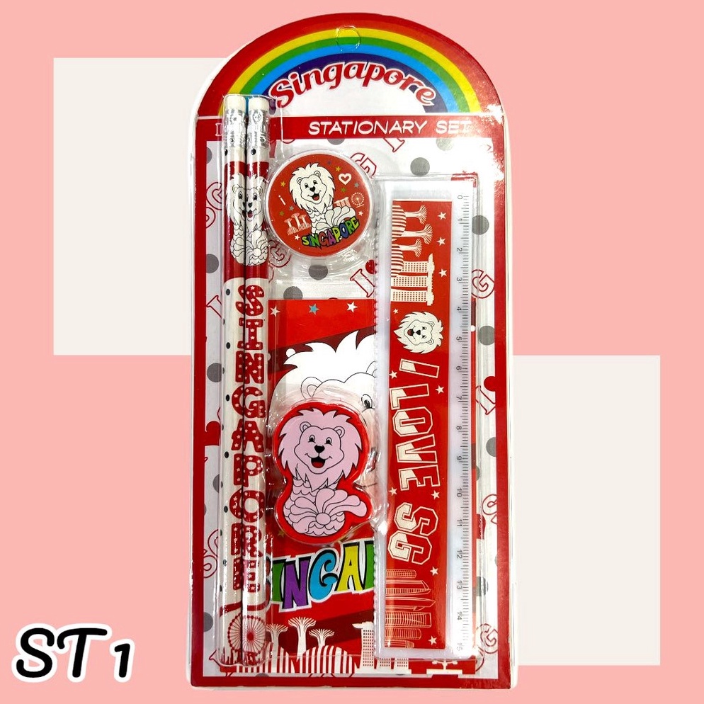 

ART Q54N Souvenir Singapore Pensil Set Singapore Stationery