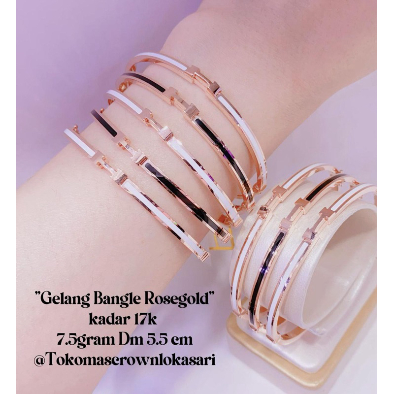 GELANG TANGAN WANITA MODEL BANGLE EMAS ASLI 17k