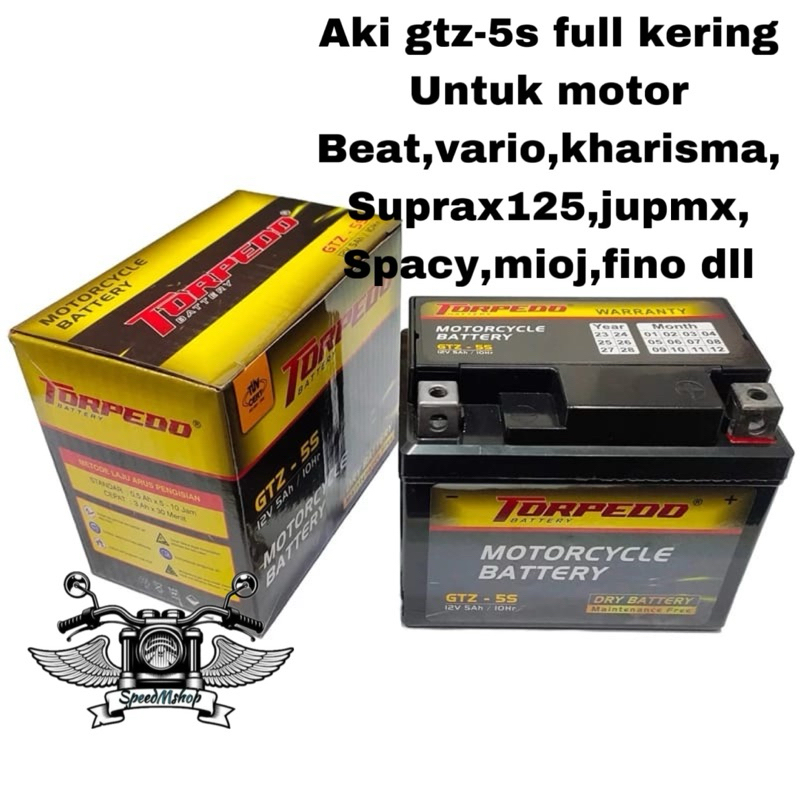 Aki Kering Motor Beat Karbu Vario 110 Beat FI Scoopy Vixion Mio j Mio M3 TORPEDO OTZ5S 12V 5AH