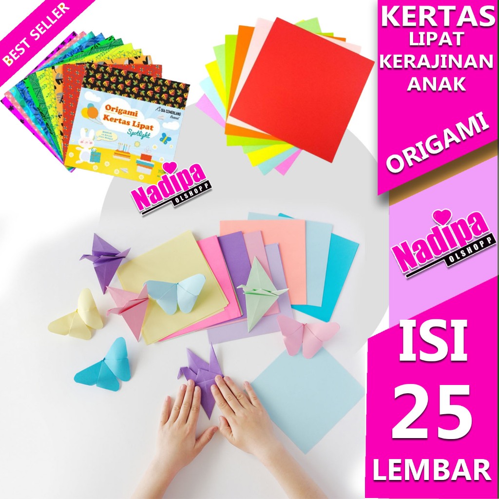 

KERTAS ORIGAMI KERTAS LIPAT KERAJINAN ANAK SEKOLAH 1 PAK ISI 25 LEMBAR NADIPA OLSHOPP