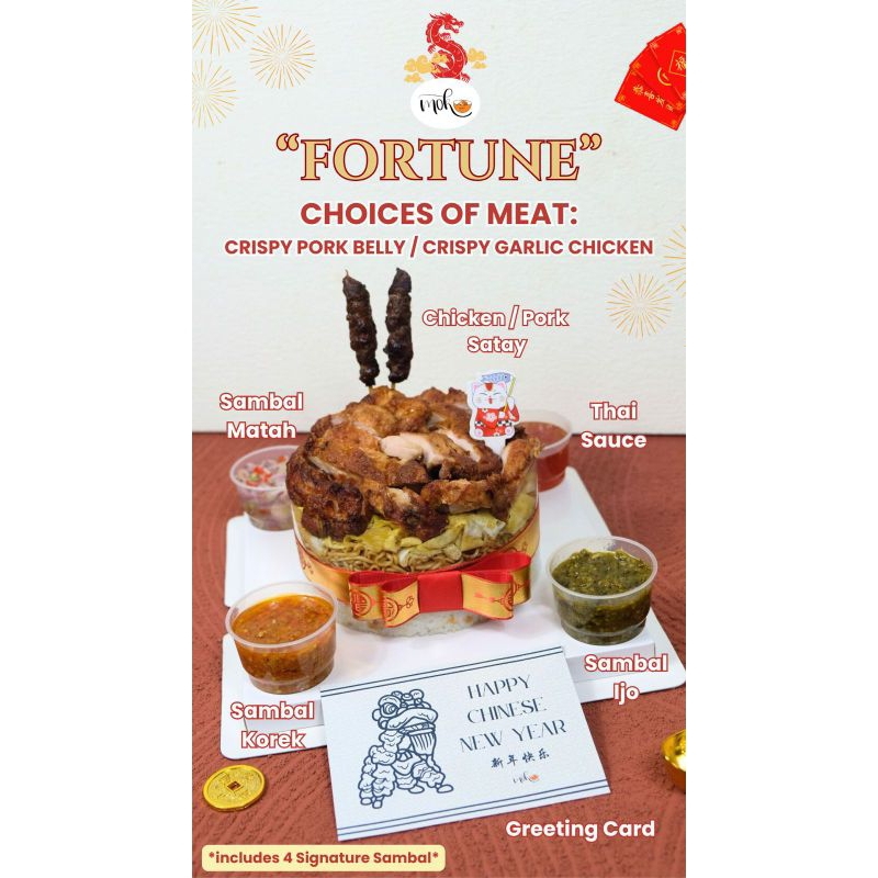 Hampers Imlek CNY Hampers 2024 Fortune Package Crispy Pork Belly / Crispy Garlic Chicken Cake Moku J