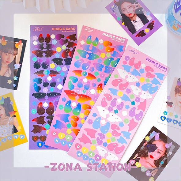 

[ZS] 1 Lembar / Sticker Animal Ears Cute Decoration Scrapbook