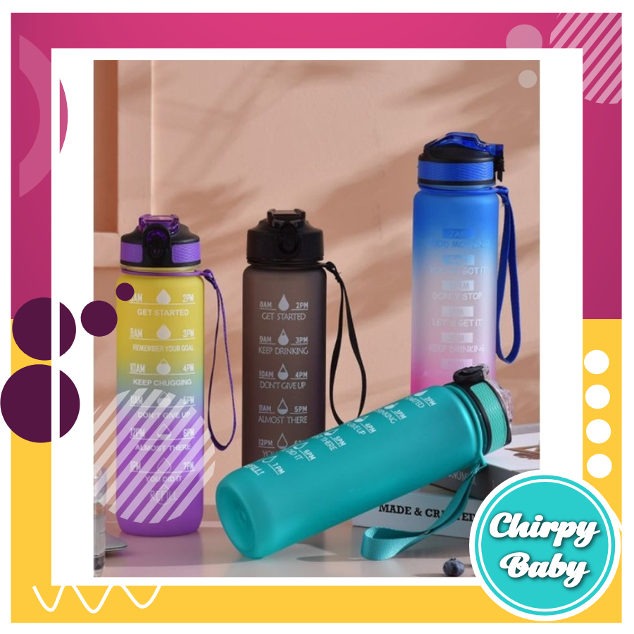 Botol minum viral bahan TRITAN BPA FREE / Botol minum motivasi / motivational bottle TRITAN BPA FREE