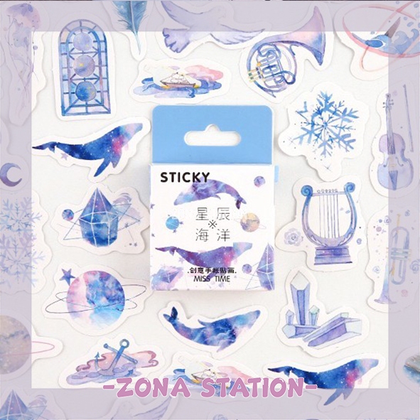 

[ZS] 46 PCS / Sticker Paus Galaxy Decorating Journaling Scrapbook