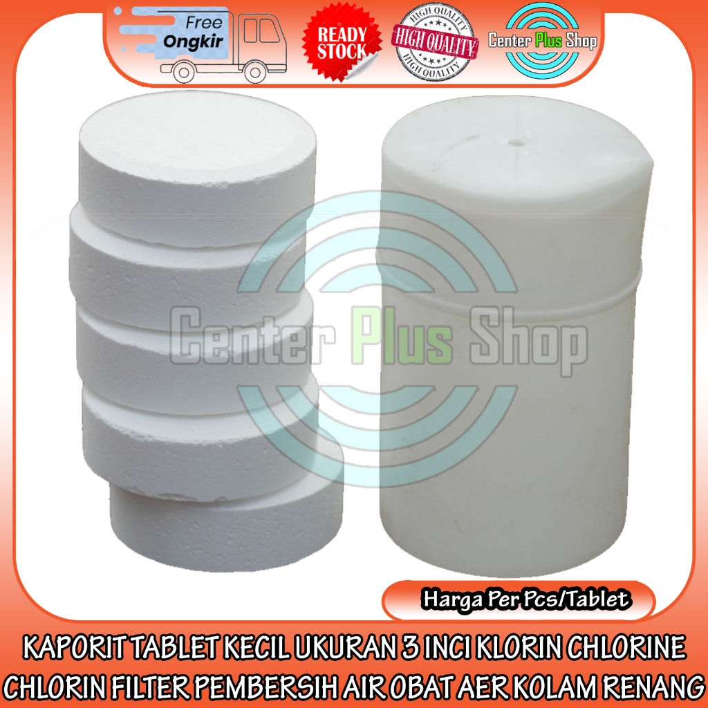 200gr Kaporit Tablet Kecil Per 1 Pcs Ukuran 3 Inci Klorin Chlorine Chlorin Filter Pembersih Air Obat