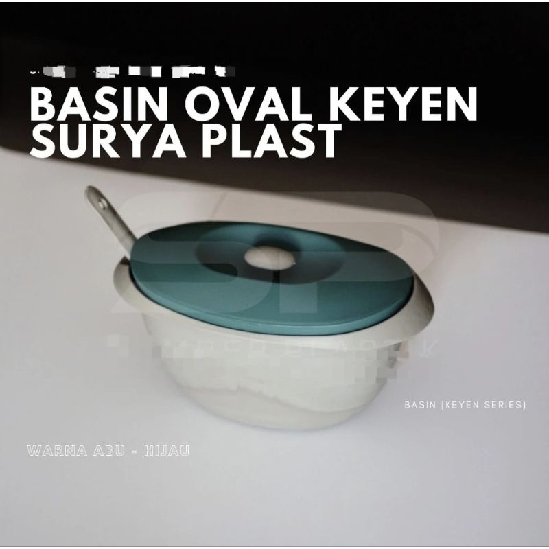 Basi prasmanan oval Keyyen/oscar + centong bahan plastik warna tebal grosir