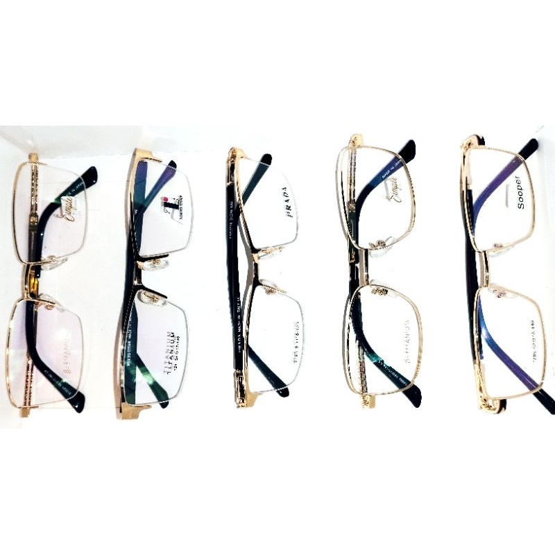 Frame Kacamata Metal Kuningan Emas Bukan Original
