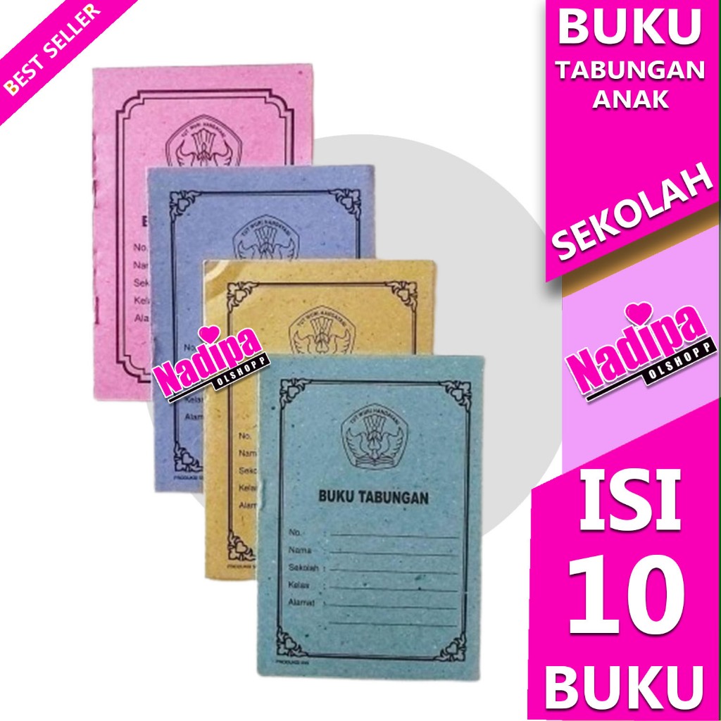 

BUKU TABUNGAN SEKOLAH PAKET ISI 10 BUKU, per buku nya isi 6 lembar nadipa olshopp