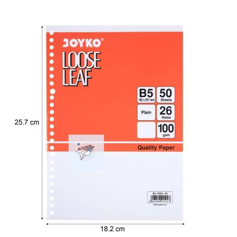 

LOOSE LEAF BINDER KERTAS JOYKO B5 & A5