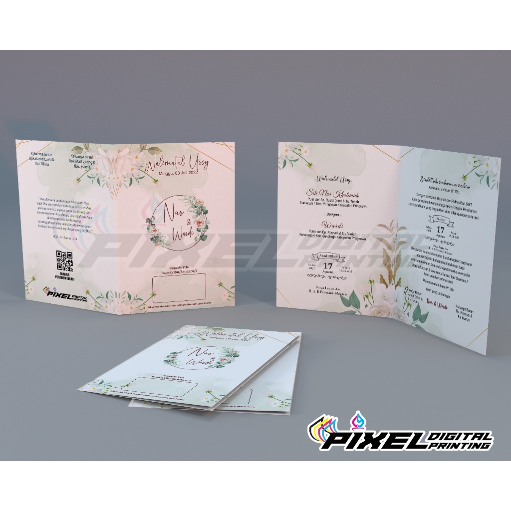 Undangan Pernikahan  | Undangan khitanan | kartu Undangan Pernikahan Elegan Rustic