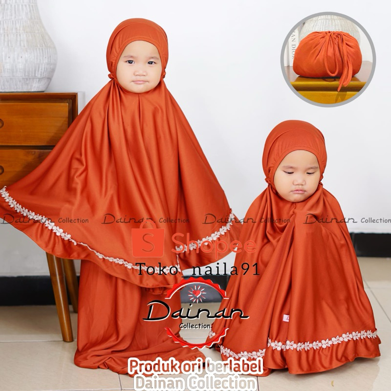 Dainan Mukena Anak Renda Usia 2-3 Tahun Jersey Zoya