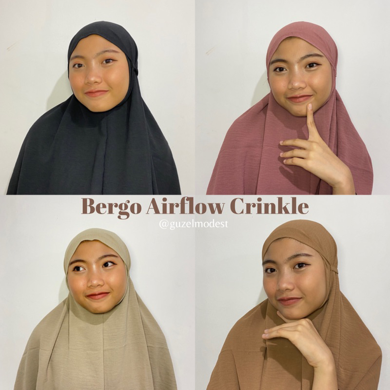 Bergo Airflow Crinkle/Bergo Airflow/Bergo Crinkle/Hijab Instant