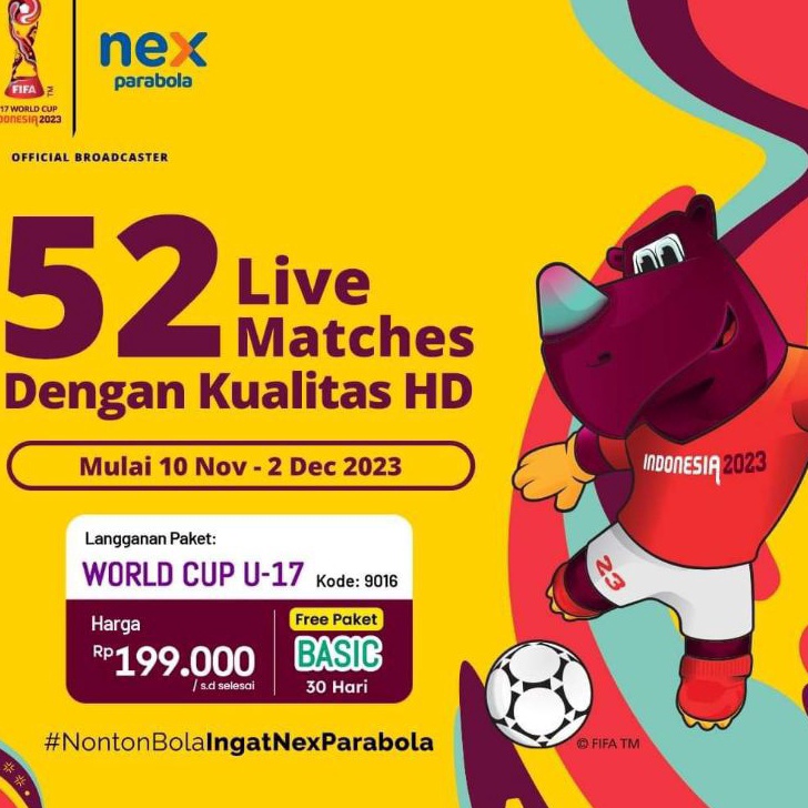 Diskon Menggoda Nex Parabola Paket World Cup U17 Indonesia Free Paket Basic 1 Bulan