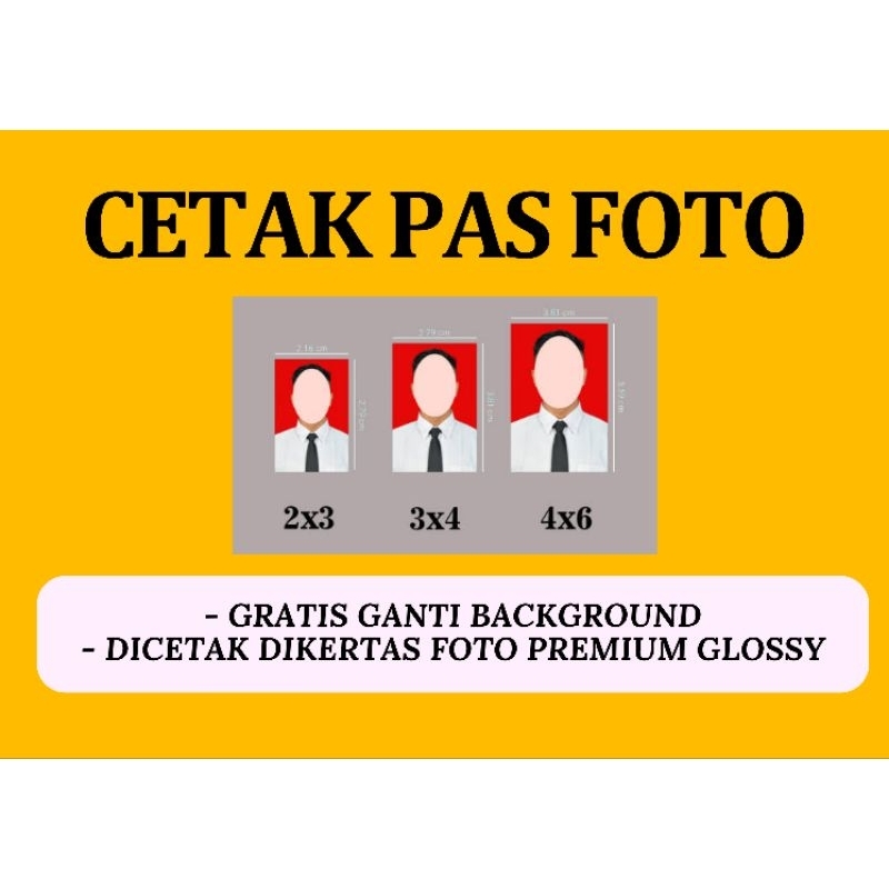 Cetak Pas Foto 2x3 | 3x4 | 4x6 Untuk Lamaran Kerja dll.