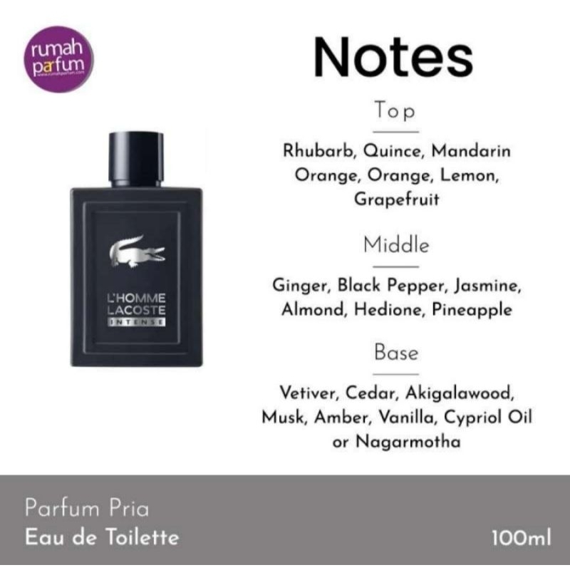 Lacoste Parfum L Homme Lacoste Intense 100ml