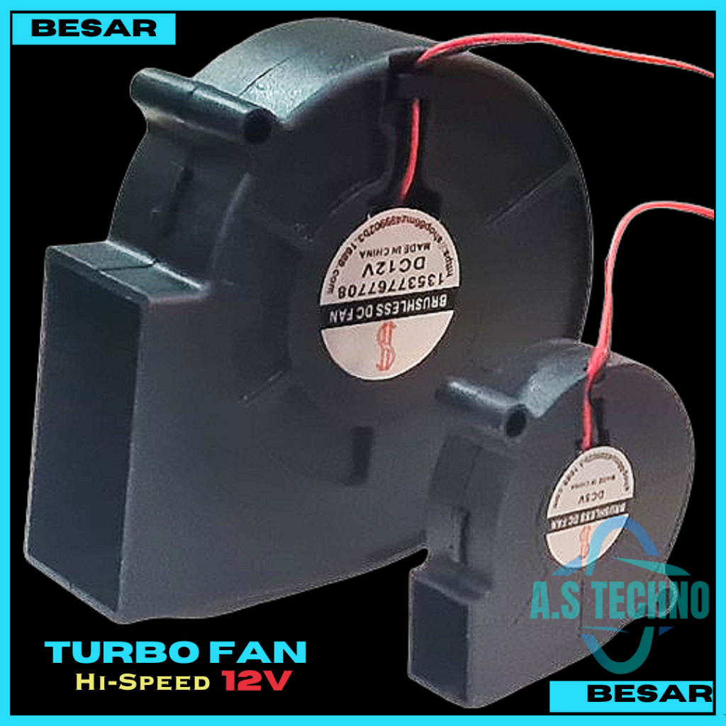Kipas Keong 12V High Speed Turbo Fan Pendingin Blower DC