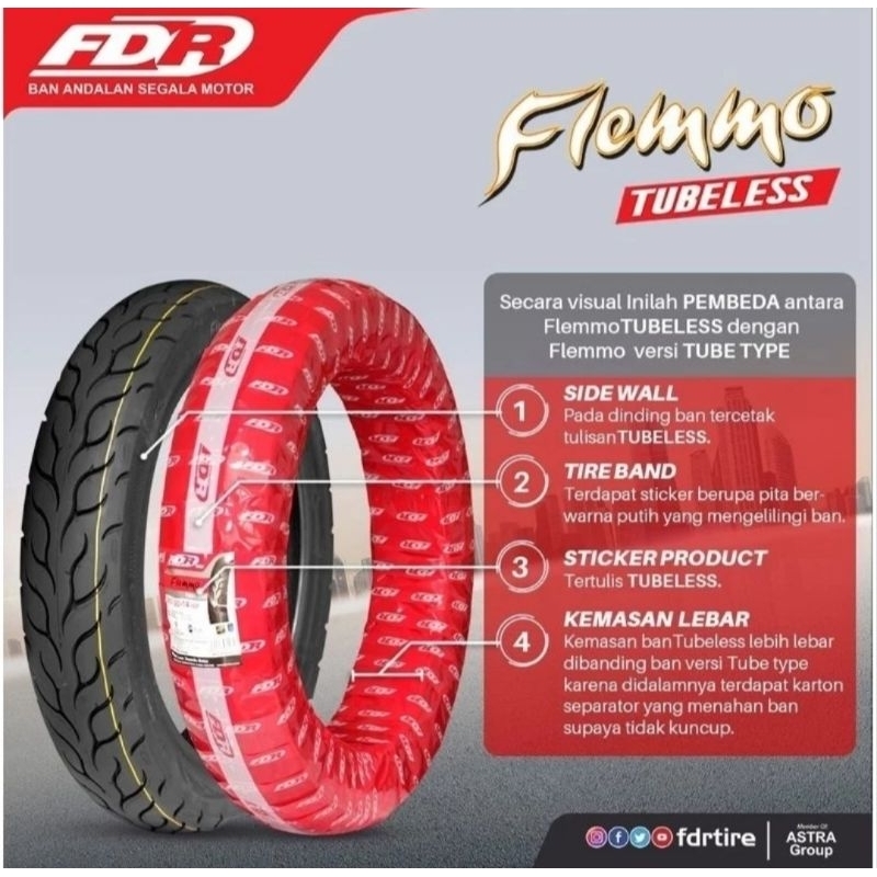 Ban Tubeless Beat Vario 125/150 / yamaha mio lexi FDR FLEMMO
