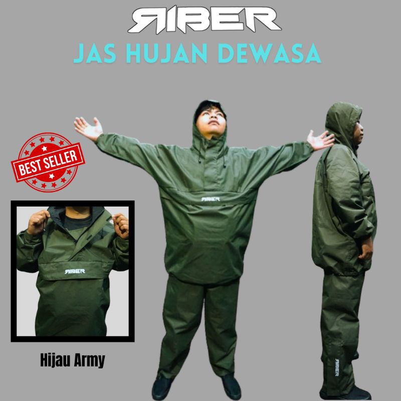 Jas Hujan Setelan Dewasa Saku Kangaroo Raincoat Waterproof