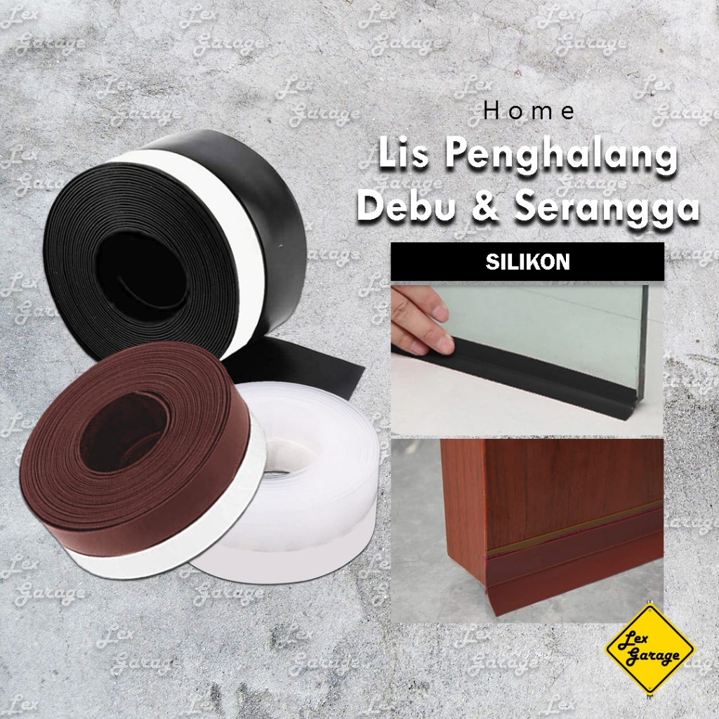 Door Seal Strip Karet Penutup Celah Bawah Pintu Jendela Sekat Pembatas 5m