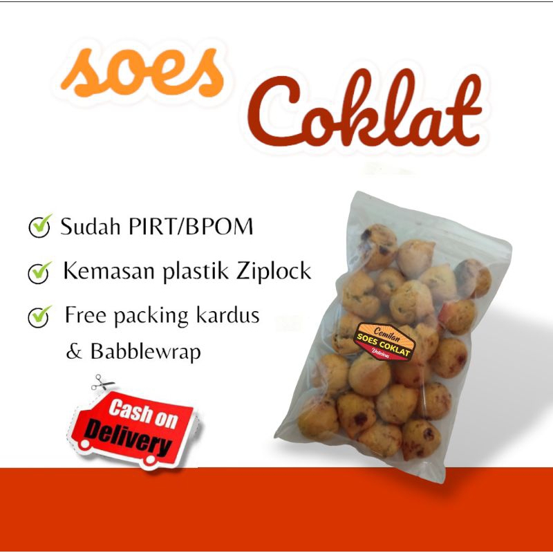 

Cemilan Soes Coklat Kering 60 Gram