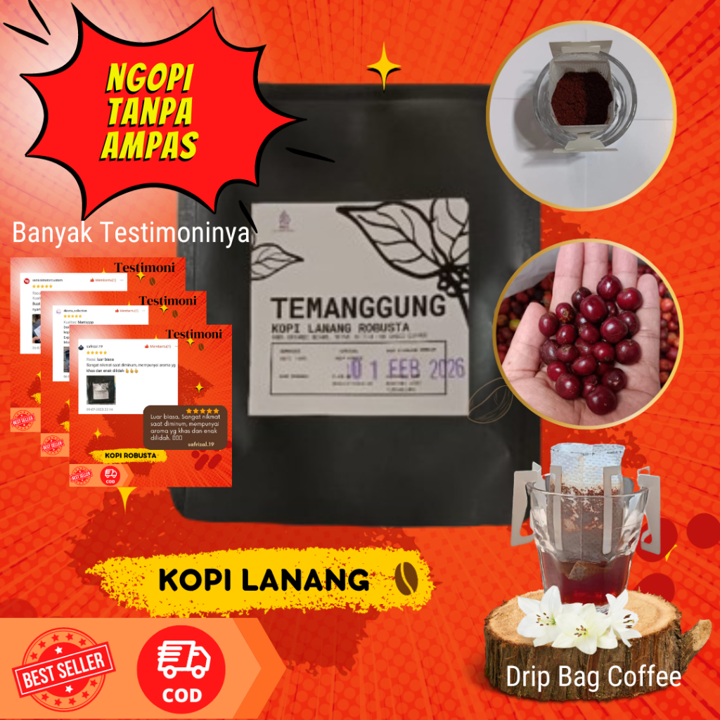 

Dripbag Coffee Filter Sachet Kopi Temanggung Lanang Premium Tanpa Ampas Praktis