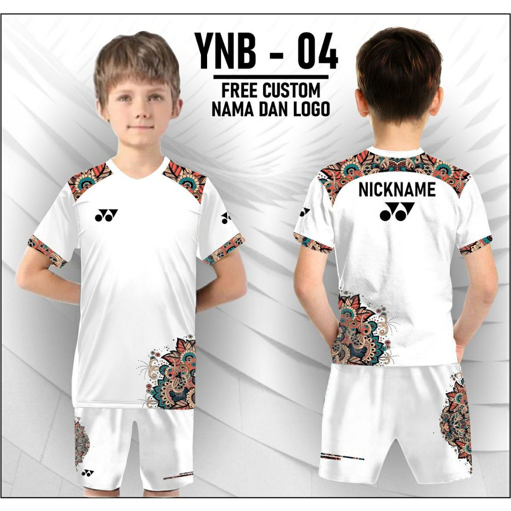 Setelan jersey celana badminton anak baju bulutangkis yonex batik kaos olahraga