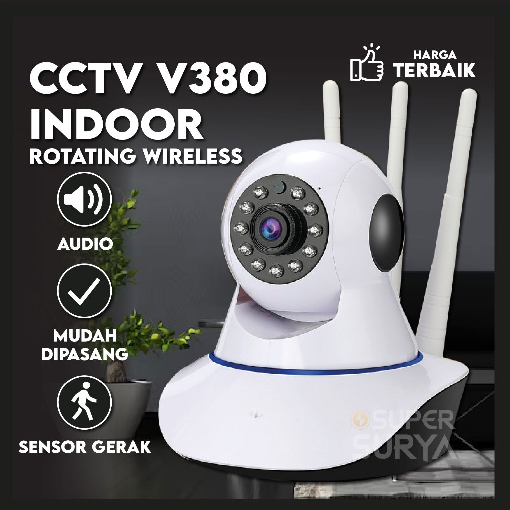 CCTV Indoor V380 Pro Rotatable 1080P Kamera Wifi Meja Camera Mic Speaker Full HD